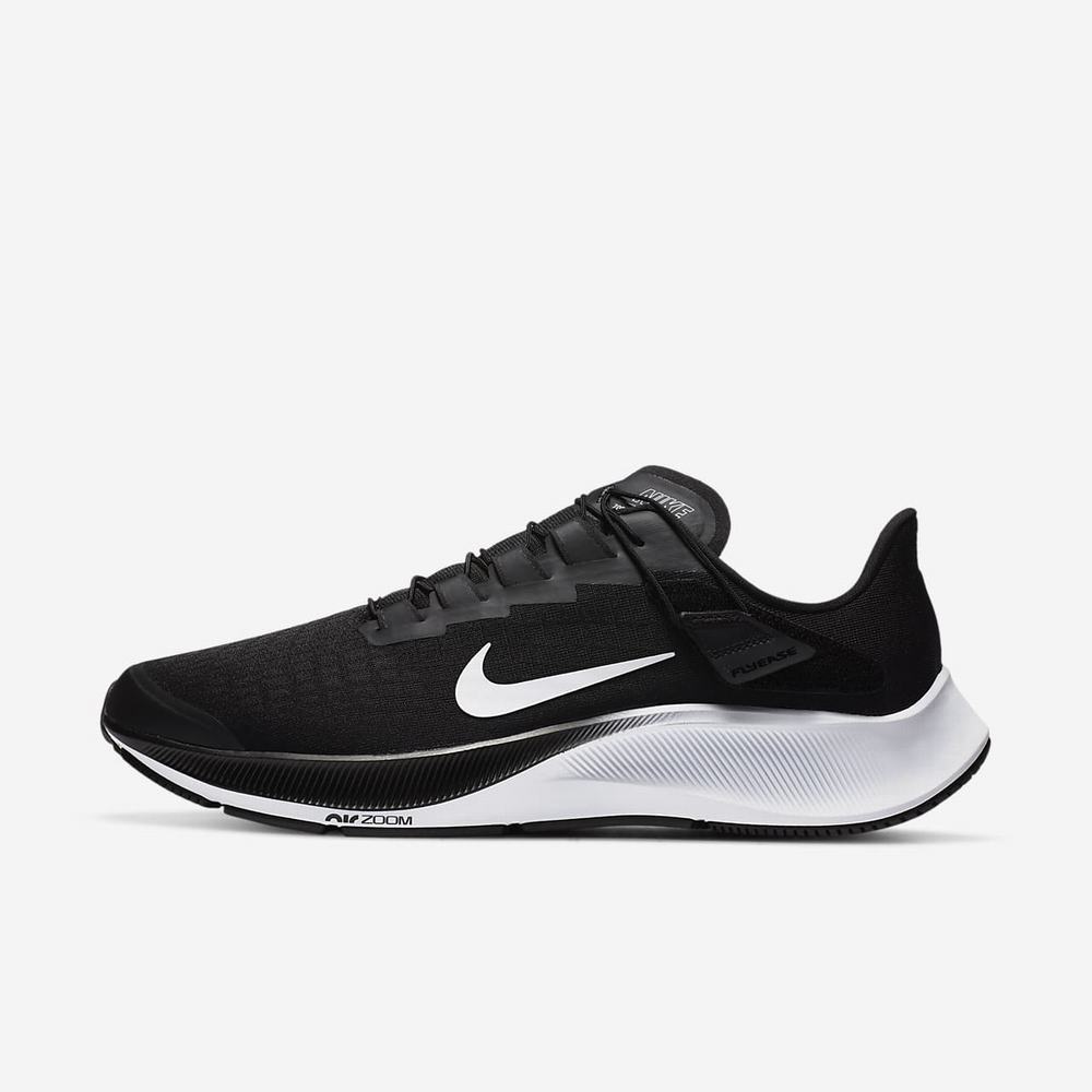 Chaussure De Running Nike Air Zoom Pegasus 37 FlyEase Noir 1079-643 Black/Smoke Grey/White Homme | DCD-01388187